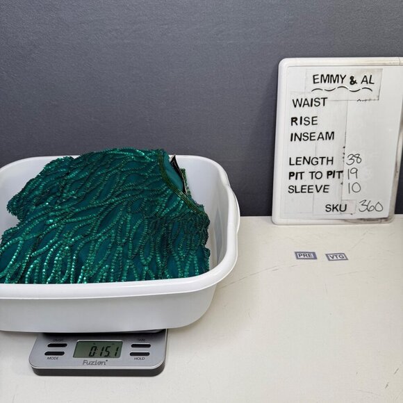 Laurence Kazar Womens VTG Silk Cocktail Party Dress Size M Green Sequin Beaded - Picture 13 of 16